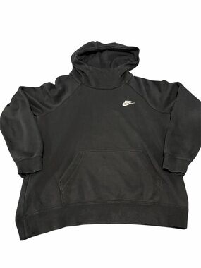 Nike Mens Black Funnel Neck Hoodie Pullover Fleece M
